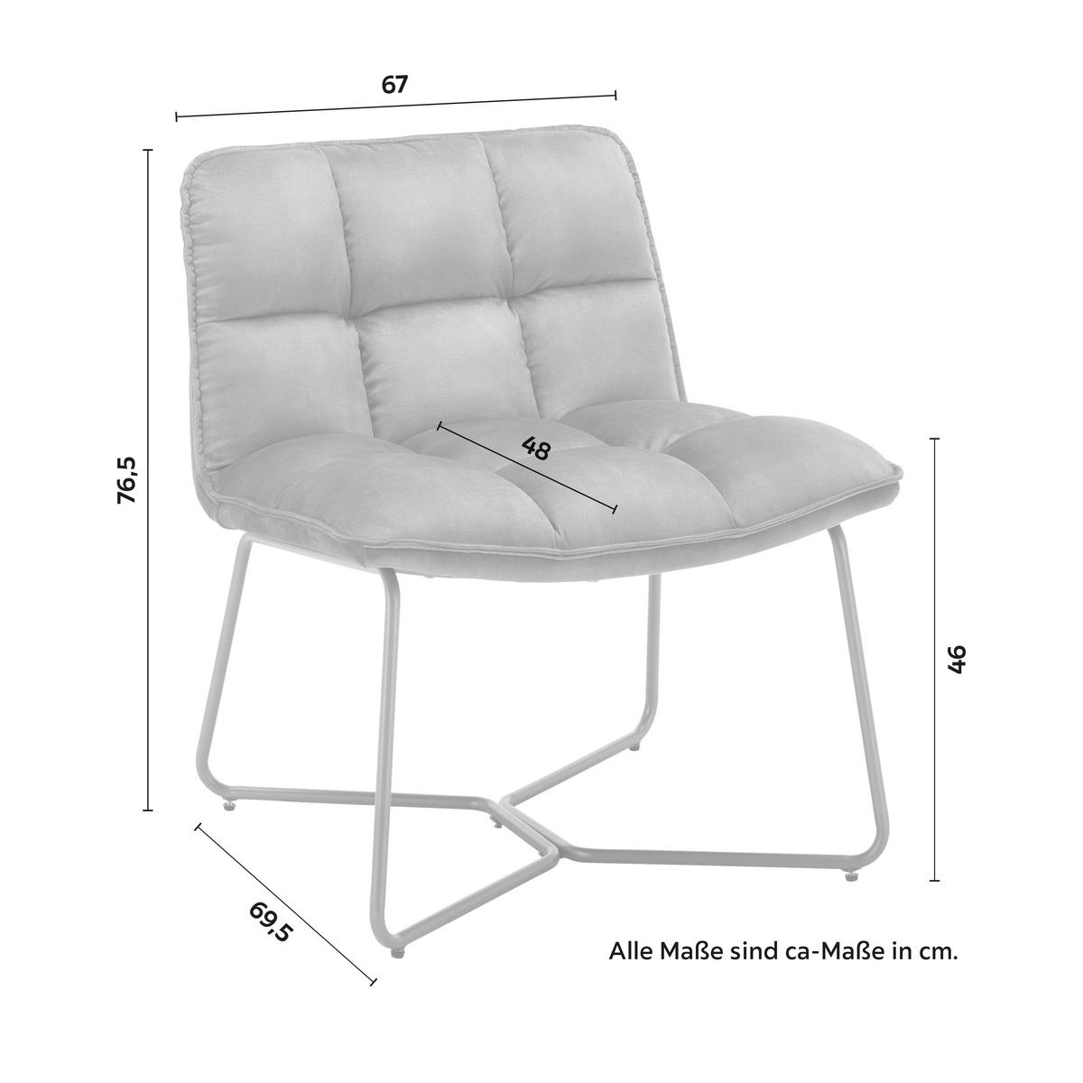 Křeslo ze sametu Rina modrá/zlatá - modrá/barvy zlata, Moderní, kov/dřevo (67/76,5/69,5cm) - Bessagi Home
