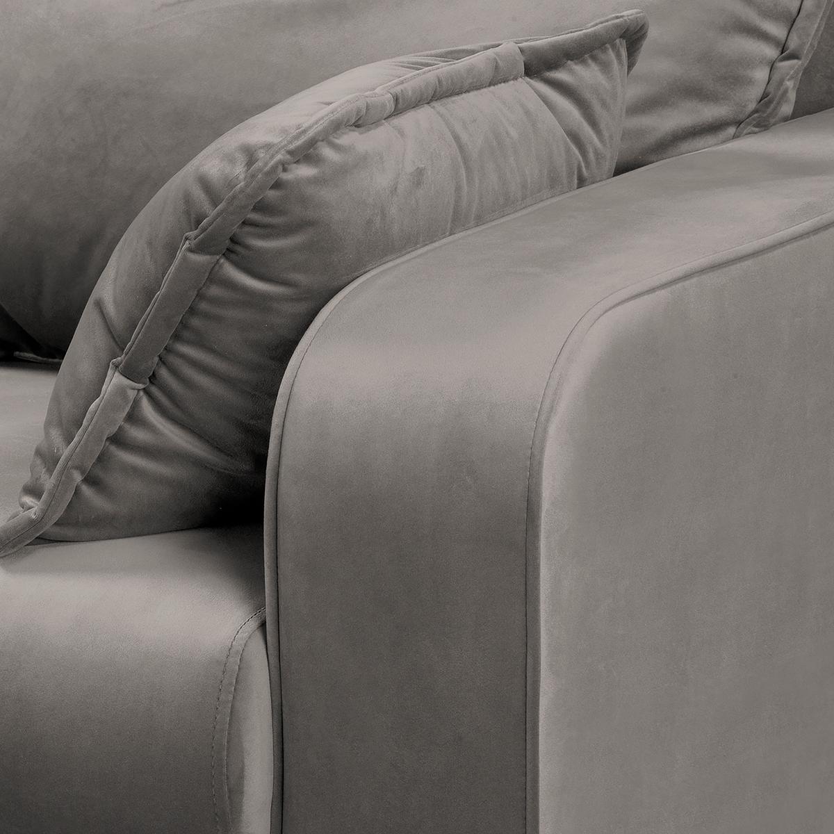 Ecksofa Beata Grau S: 150x230 cm - Wengefarben/Grau, Design, Textil (150/230cm) - Livetastic