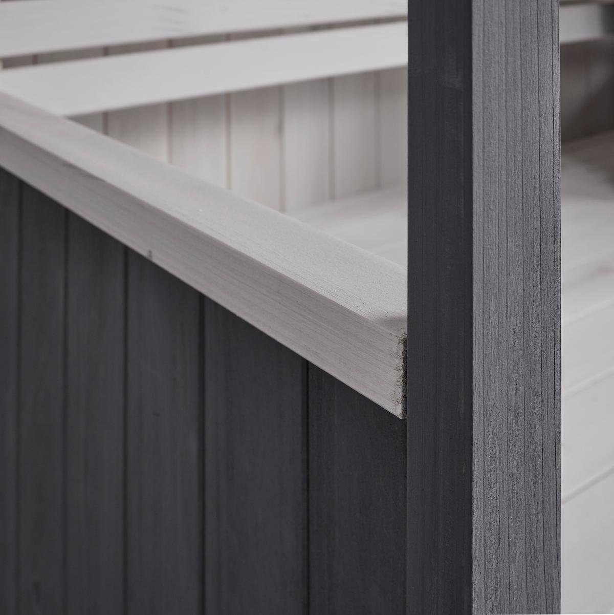 Zahradní lavice z masívu Giuliana bílá/šedá - šedá/bílá, Moderní, dřevo (135/170/75cm) - Bessagi Garden