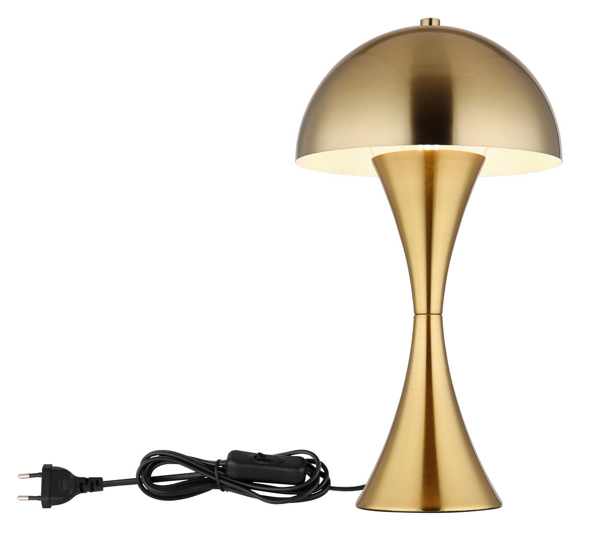 Tischleuchte 21028m - Messingfarben/Weiß, Design, Kunststoff/Metall (20/36,1cm) - Globo
