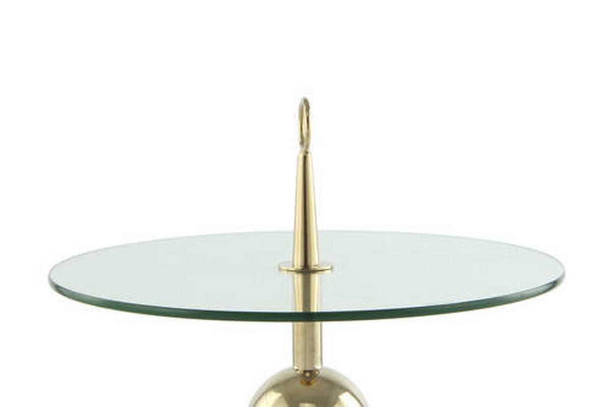 Beistelltisch Mit Glasplatte Rund Ontario, Klar/gold - Goldfarben, MODERN, Glas/Metall (46/46/52cm) - Kayoom