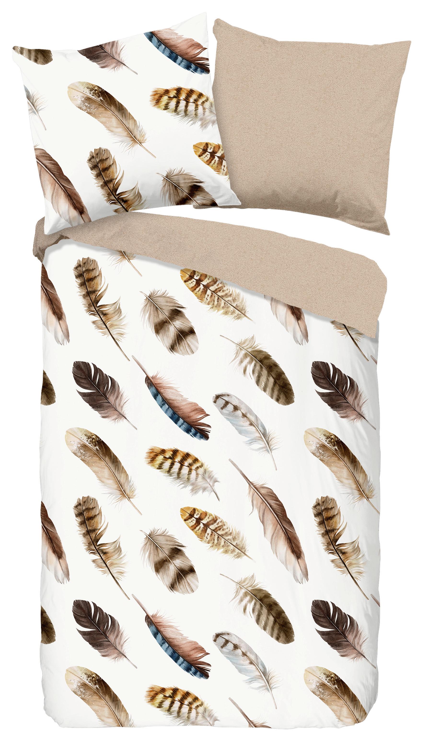 Wendebettwäsche Fedra Braun Beige Ecru 135x200 cm