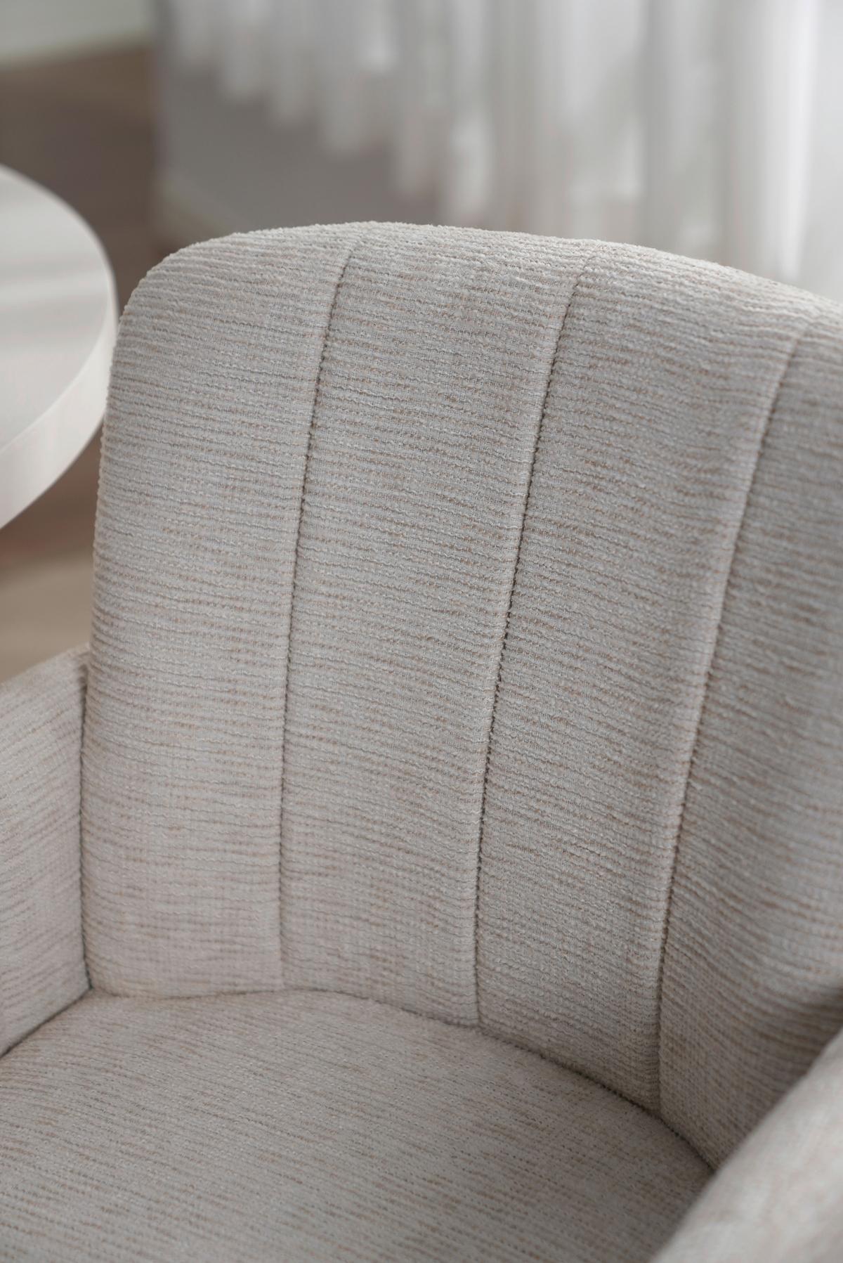 Armlehnstuhl Allison Leinenoptik Beige, B: 58 Cm - Beige/Schwarz, LIFESTYLE, Holz/Textil (58/86/64cm) - Livetastic