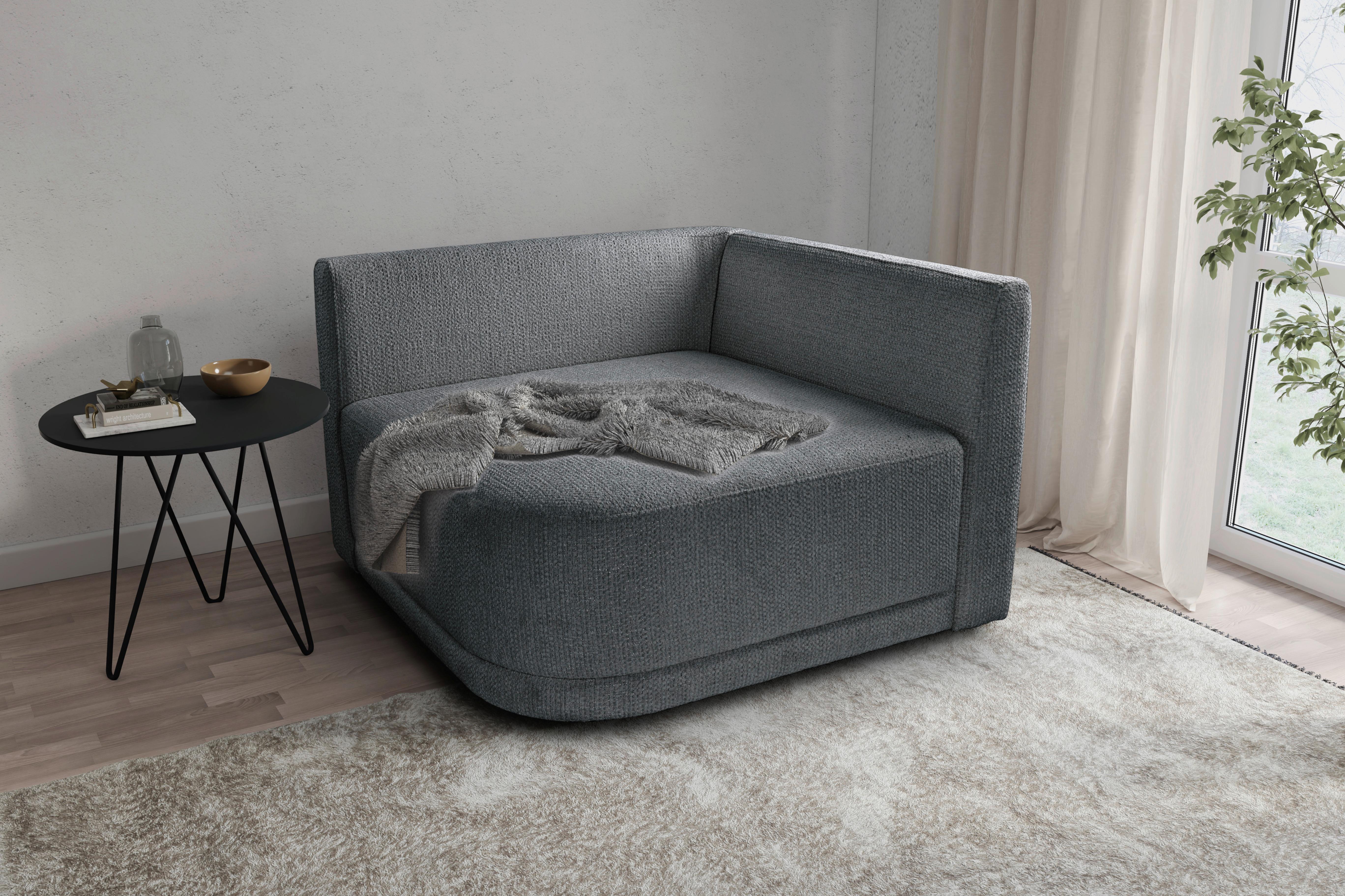 Sofa Zuri Dunkelgrau/Gelb, B: 110cm - Dunkelgrau/Senfgelb, Trend, Textil (110/75/115cm) - Livetastic