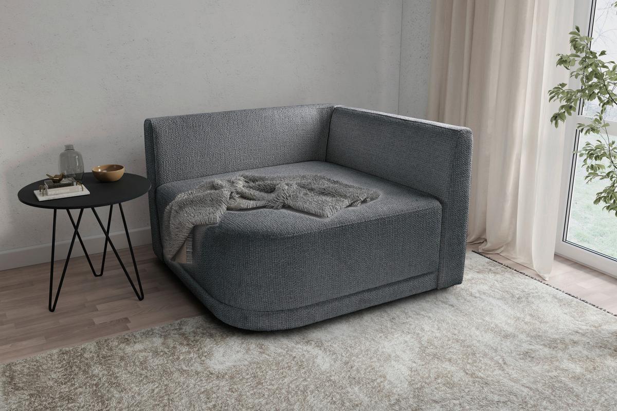 Sofa Zuri Dunkelgrau/Gelb, B: 110cm - Dunkelgrau/Senfgelb, Trend, Textil (110/75/115cm) - Livetastic