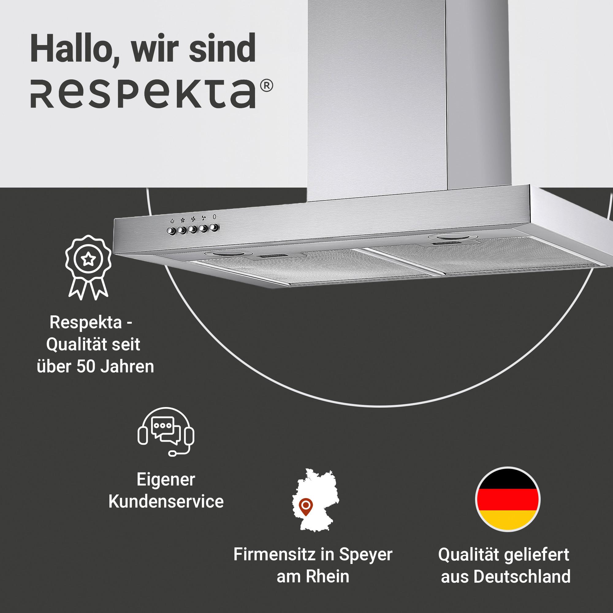 Dunstabzugshaube Enna Edelstahlfarben B: 60 cm, Led - Edelstahlfarben, Trend, Glas/Metall (60/48-86/50cm) - Respekta