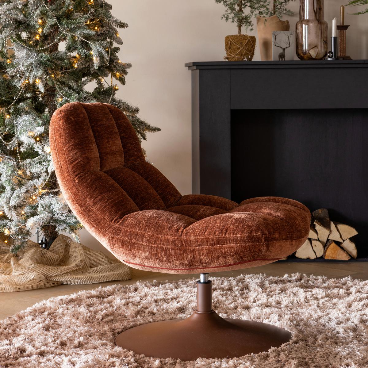 Sessel Elvi Rostfarben B: 73cm - Rostfarben/Braun, Design, Textil (73/81/84cm) - Livetastic