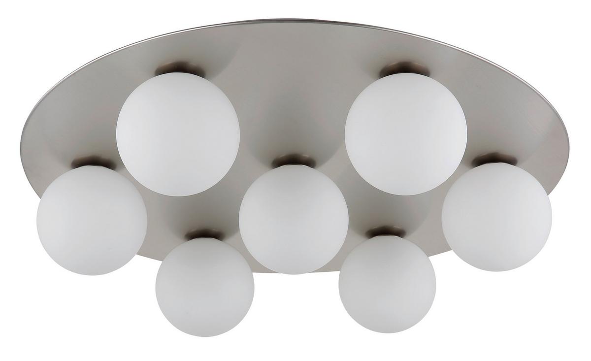 LED-Deckenleuchte 56140-7d - Weiß/Nickelfarben, Design, Glas/Metall (60/15,5cm) - Globo