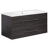 Waschbecken mit Unterschrank Perfekt B: 103cm Braun - Dunkelbraun/Weiß, MODERN, Keramik/Holzwerkstoff (103cm) - MID.YOU