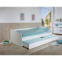 Ausziehbett Kiefer +lattenrost 90x200 cm Duo Weiß - Weiß/Naturfarben, MODERN, Holz (90/200cm) - MID.YOU