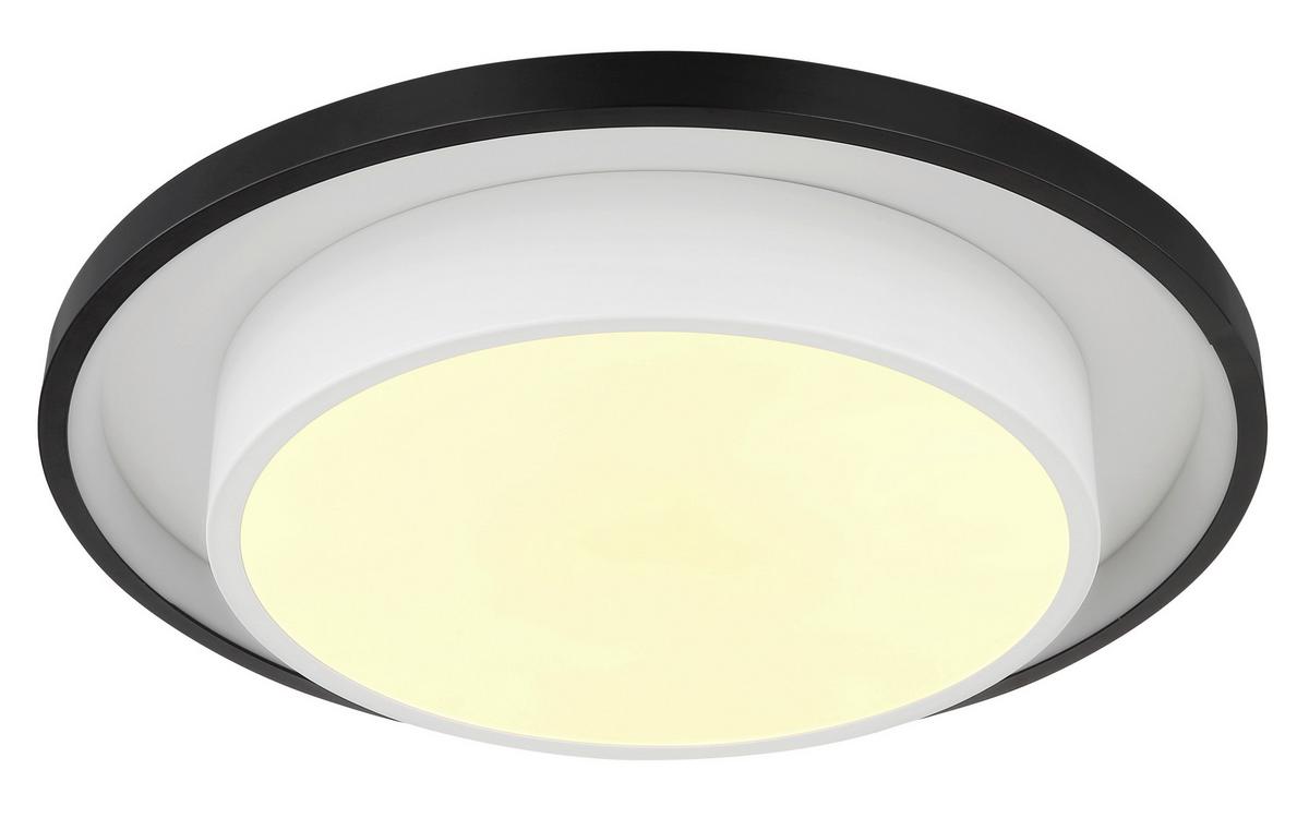 Led Mennyezeti Lámpa 41390-21 - fekete/opál, Design, műanyag/fém (39,5/5cm) - Globo