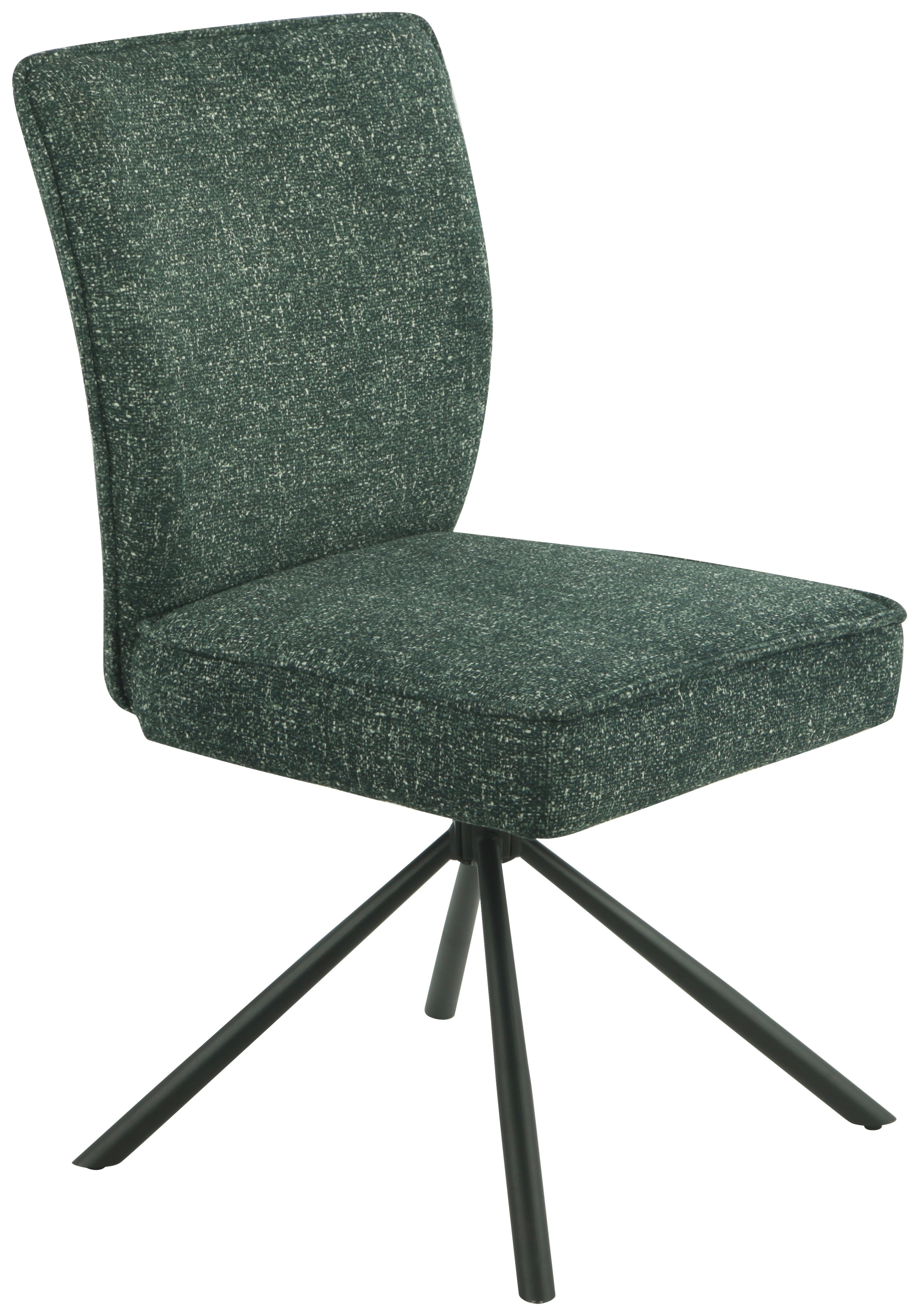 Stuhl Ellen Webstoff Grün, B: 49 Cm - Schwarz/Grün, MODERN, Textil/Metall (49/91/66cm)