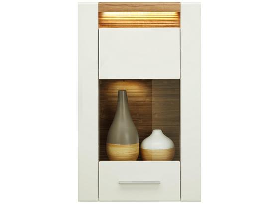 Závěsná Vitrína Leonardo - bílá/barvy dubu, Moderní, kompozitní dřevo/sklo (60/98,5/30cm) - Modern Living Závěsná Vitrína Leonardo - bílá/barvy dubu, Moderní, kompozitní dřevo/sklo (60/98,5/30cm) - Modern Living
