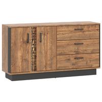 Široká komoda DORIAN 2D3S - čierna/farba duba, Design, kompozitné drevo/plast (153/84/40cm) - MID.YOU