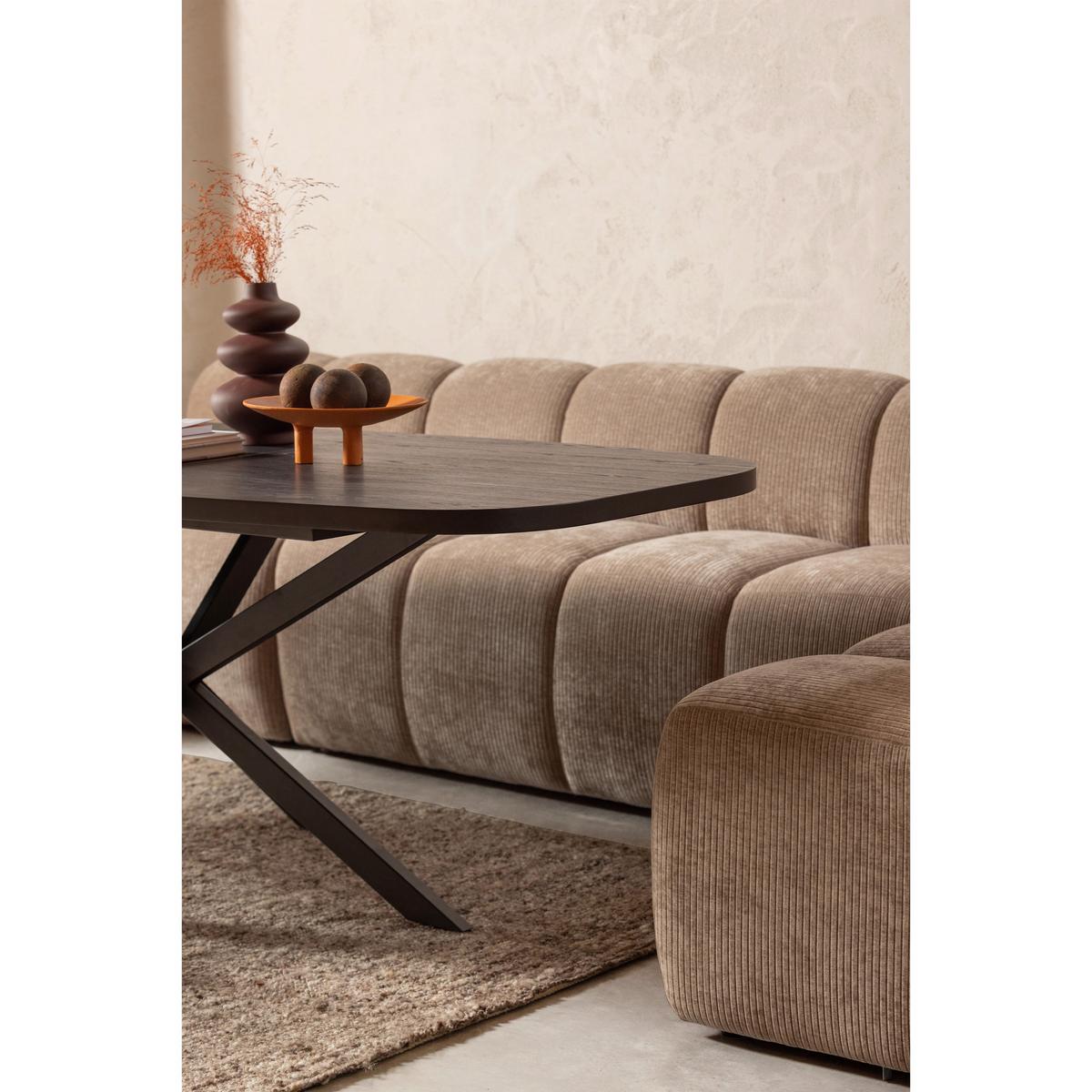 Sitzbank Mojo Sandfarben B: 164cm - Sandfarben/Schwarz, MODERN, Textil (164/83/73cm) - Livetastic
