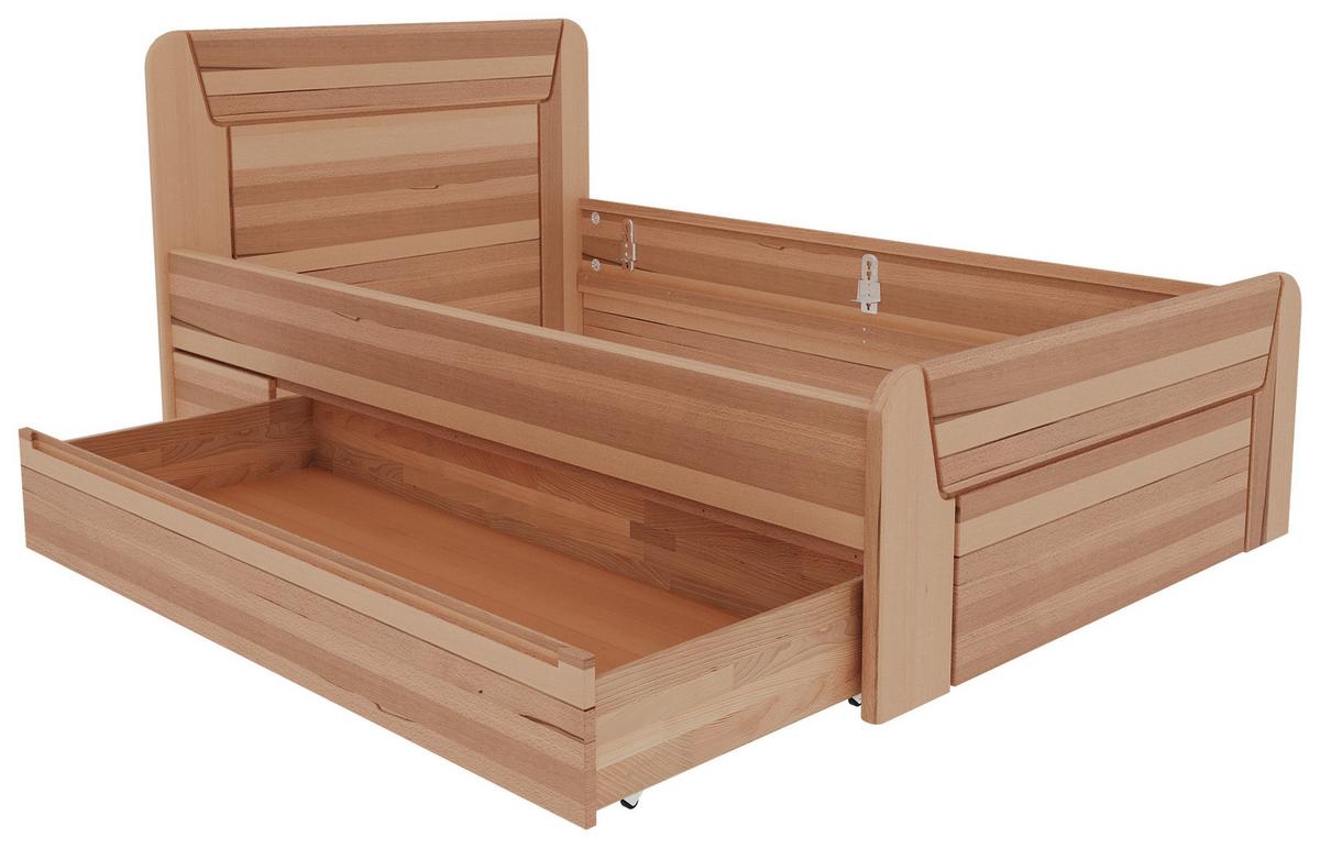 Bett Zeno Naturfarben /Kernbuche 120x200cm - Naturfarben/Kernbuche, MODERN, Holz (120/200cm) - MID.YOU