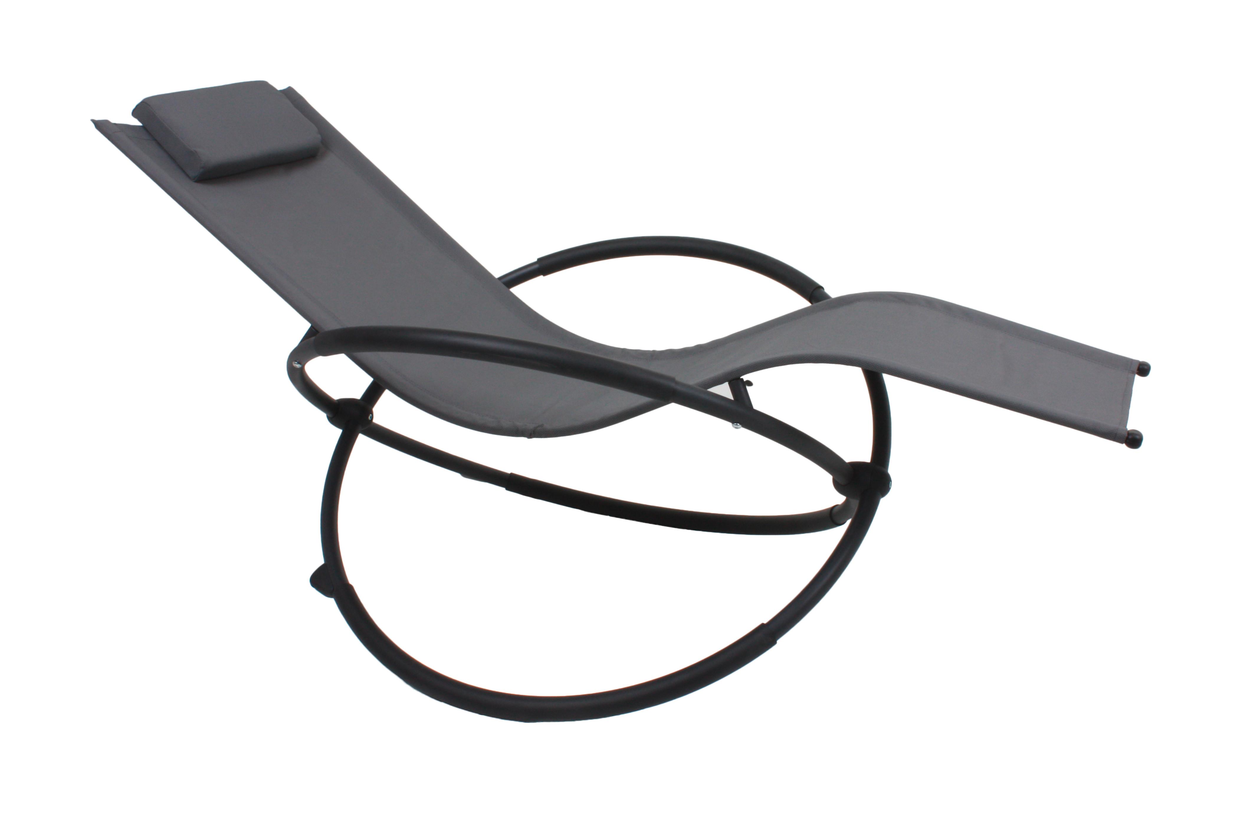 Schaukelliege Milos Kunststoff/Metall inkl. Kissen - Dunkelgrau/Schwarz, Basics, Kunststoff/Metall (162/78/66-105cm) - Gardenson