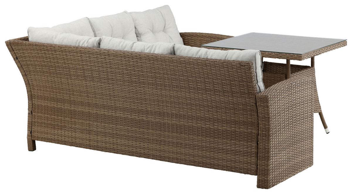Loungegarnitur Watford - Braun, KONVENTIONELL, Holz - Gardenson