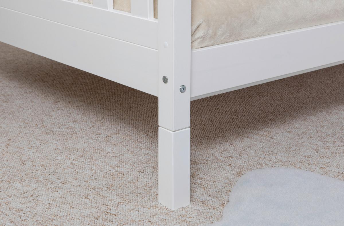 Hausbett 120x200 Cm Kiefer Weiß Inkl. Laden - Weiß/Naturfarben, MODERN, Holz (120/200cm) - MID.YOU