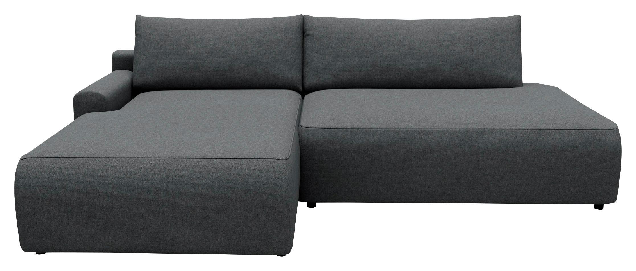 Eckschlafsofa Graphitfarben S: 167x253 cm - Schwarz/Graphitfarben, MODERN, Textil (167/253cm) - Trendmanufaktur