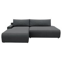 Eckschlafsofa Graphitfarben S: 167x253 cm - Schwarz/Graphitfarben, MODERN, Textil (167/253cm) - Trendmanufaktur