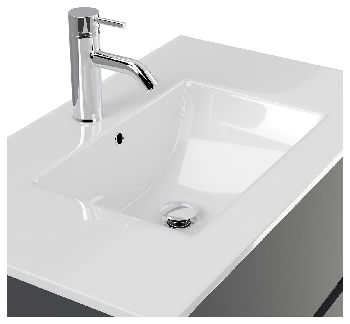 Waschtischkombi Limes Graphitfarben B: 81 cm - Graphitfarben/Weiß, MODERN, Keramik/Holzwerkstoff (81/58,7/46,5cm) - MID.YOU