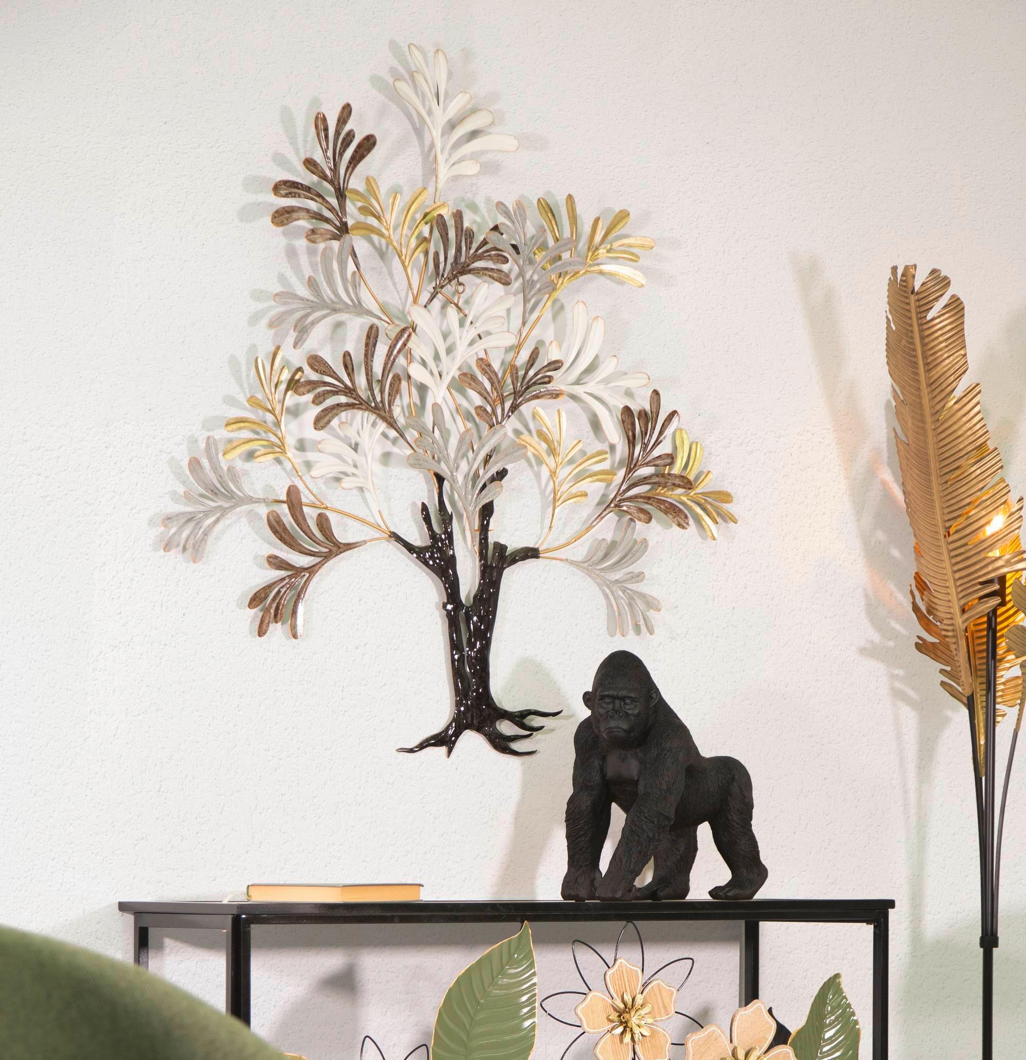 Wanddeko Albero Lixy Gold, Grau, Schwarz B: 97,2 cm - Goldfarben/Schwarz, Basics, Metall (97.20/100.30/8.90cm)