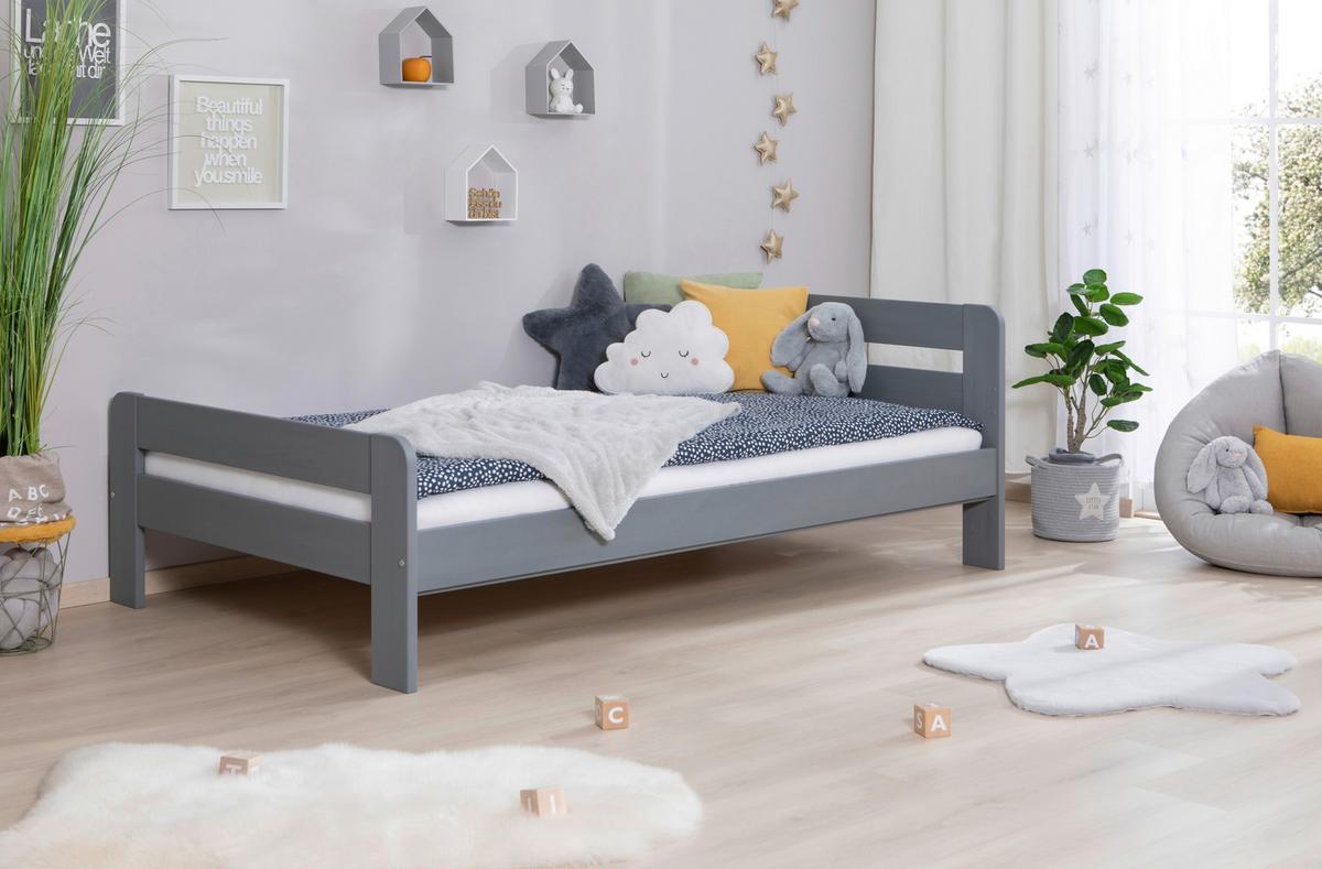 Bett Bennet Hellgrau Lf: 120x200 Cm - Hellgrau/Hellblau, MODERN, Holz (120/200cm) - MID.YOU