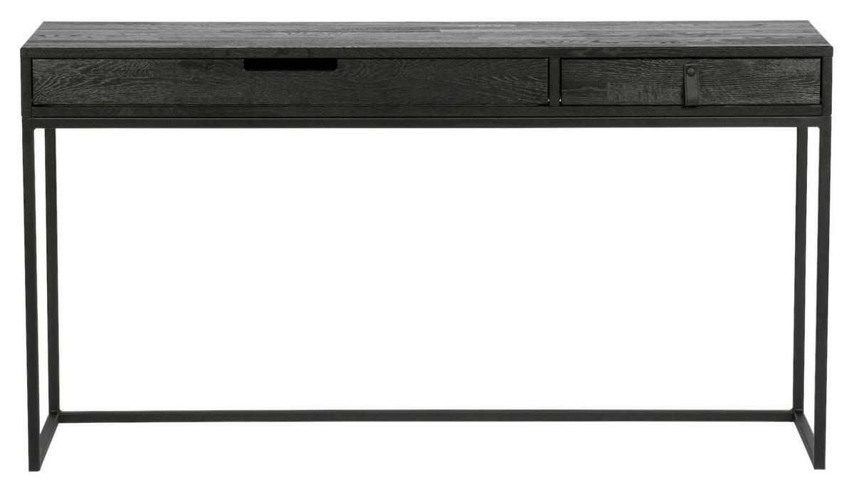 Schreibtisch Silas Schwarz B: 140 cm - Schwarz, Design, Holz/Metall (140/44/75cm) - Livetastic