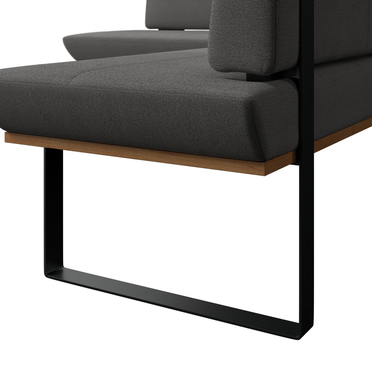 Eckbank Tristan Webstoff anthrazit,S:175x225cm - Anthrazit/Schwarz, MODERN, Holz/Textil (175/225cm) - James Wood