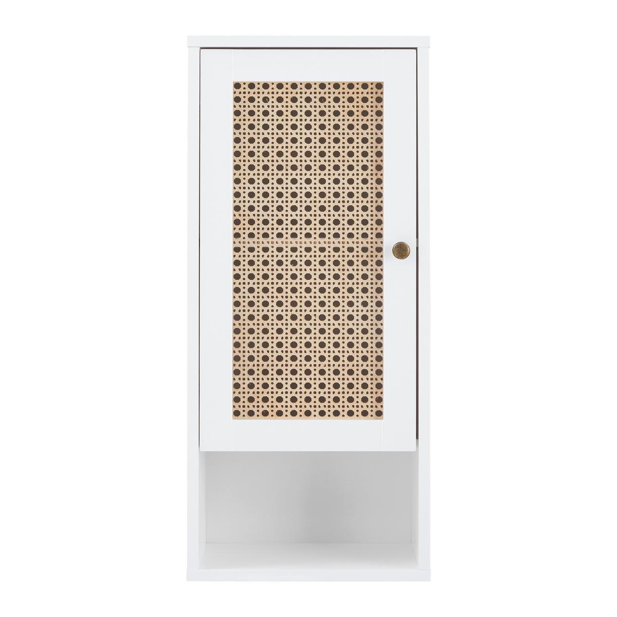 Závesná skrinka LISA biela - biela/bronzová, Modern, kov/kompozitné drevo (32/72/20cm) - Bessagi Home