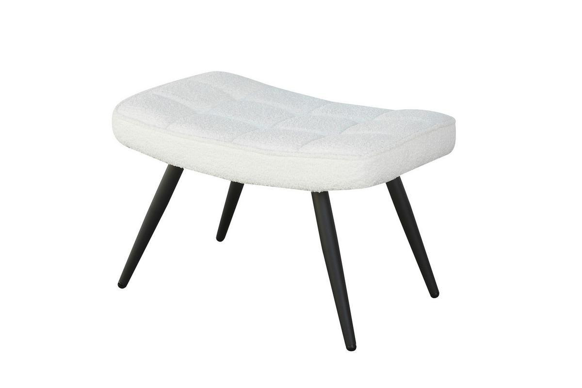 Hocker Uta Elfenbein B: 60 Cm - Elfenbein/Schwarz, Basics, Textil (60/39/41cm) - MID.YOU