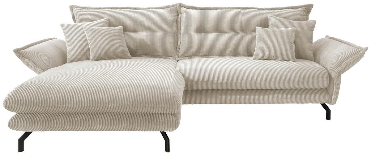 Ecksofa Lava Beige S: 180/255 Cm - Beige/Schwarz, MODERN, Textil (180/255cm) - Livetastic