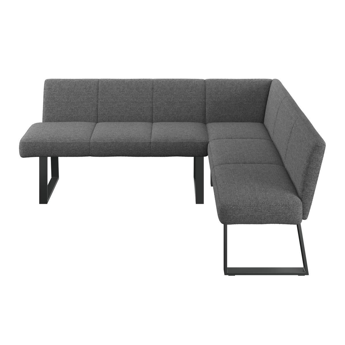 Eckbank Anthrazit/Metallbeine Terri 190x150cm - Anthrazit/Schwarz, MODERN, Textil/Metall (190/150cm) - MID.YOU