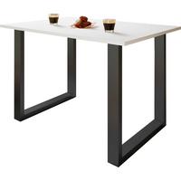SCHREIBTISCH Lona Schwarz, Weiß B: 160 cm - Silberfarben/Schwarz, Design, Holzwerkstoff/Metall (160/80/76cm) - MID.YOU