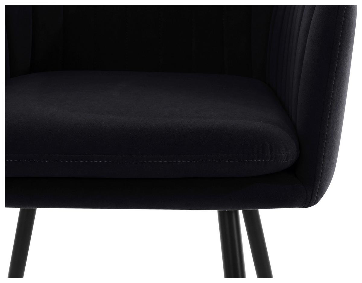 Armlehnstuhl-set Mila I S Schwarz - Schwarz, MODERN, Textil/Metall (59/84/66cm) - MID.YOU