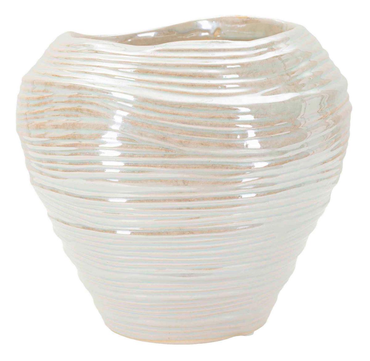 Vase Round Vase Perlmutt B: 22 cm - Perlmutt, Basics, Keramik (22/20/22cm)