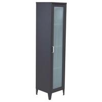 Vitrine Acero - Schwarz, Design, Glas/Metall (35/150/35cm) - Livetastic