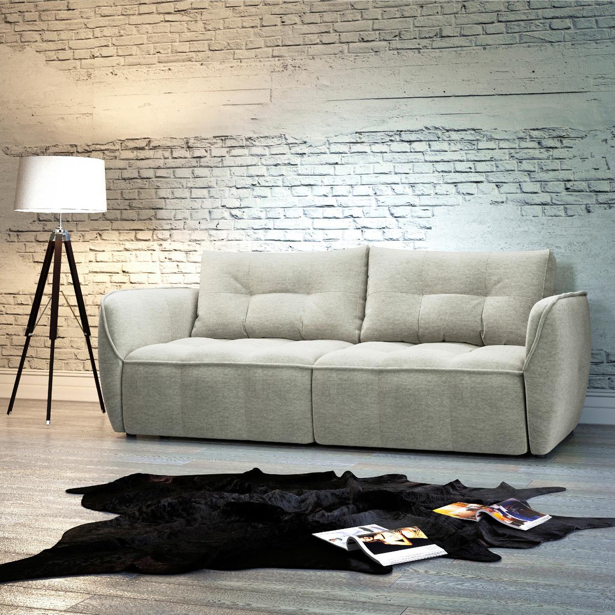 Boxspringová pohovka BOMBEI, béžový velúr - čierna/sivá, Modern, drevo/kompozitné drevo (243/94/125cm) - Premium Living
