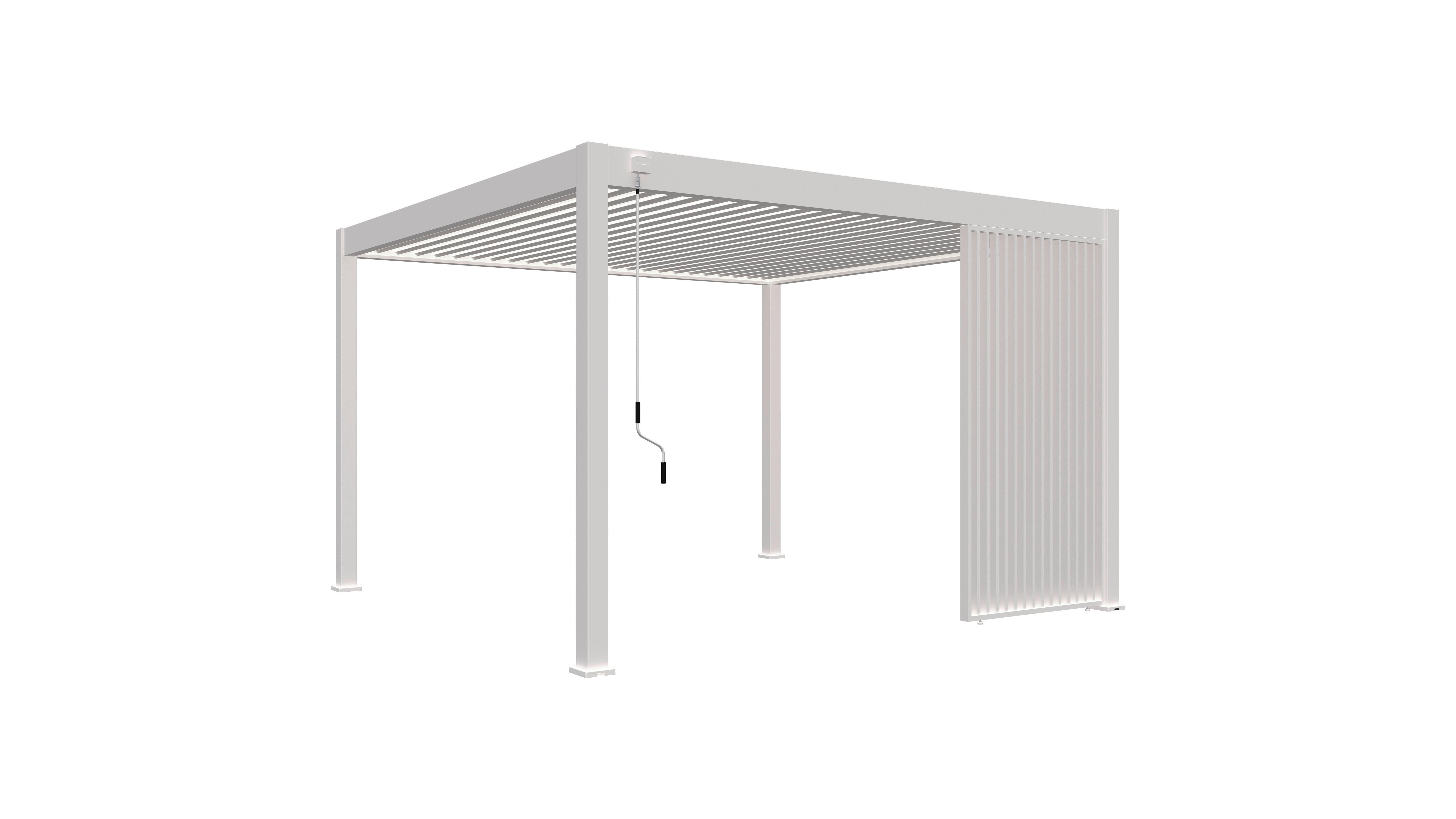 Pavillon-Seitenteil 113x235cm Wetterfest - Weiß, Basics, Metall (113/235/10cm) - Gardenson