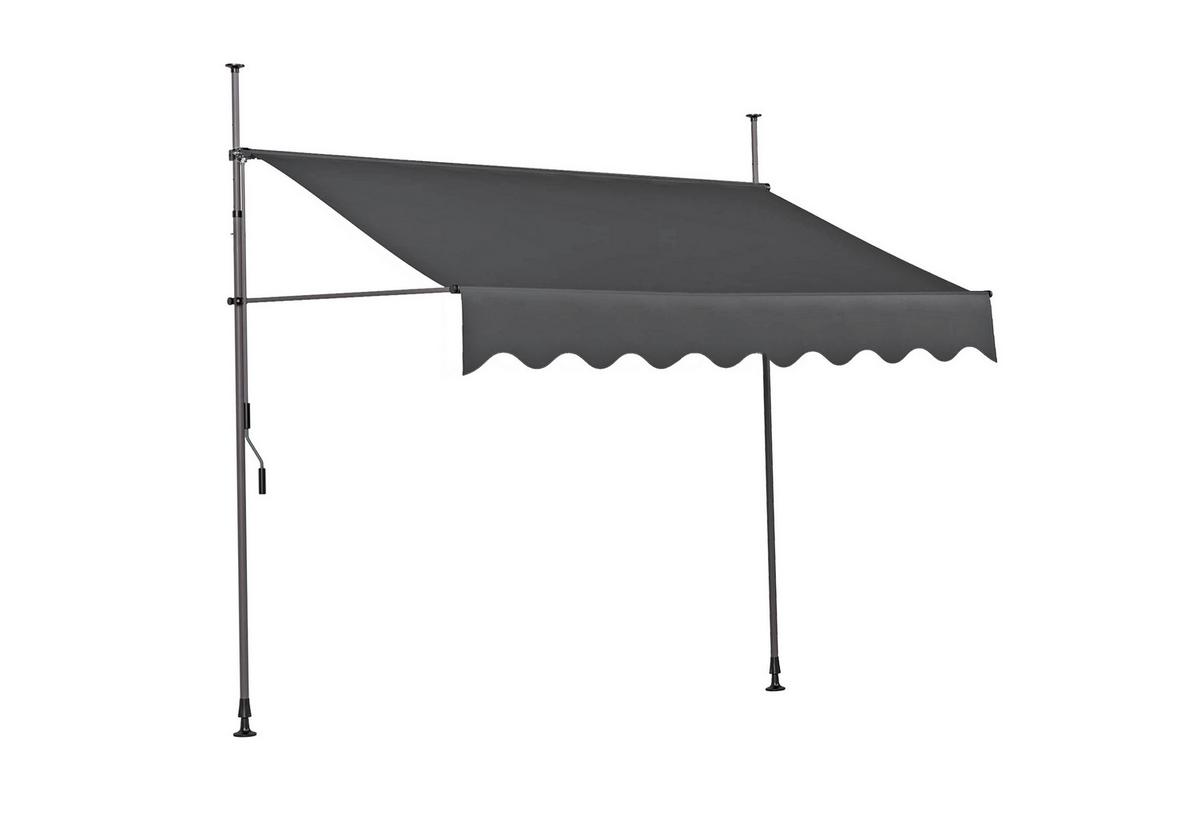 Klemmmarkise 350x300 cm - Dunkelgrau/Anthrazit, Basics, Textil/Metall (350/300/120cm)