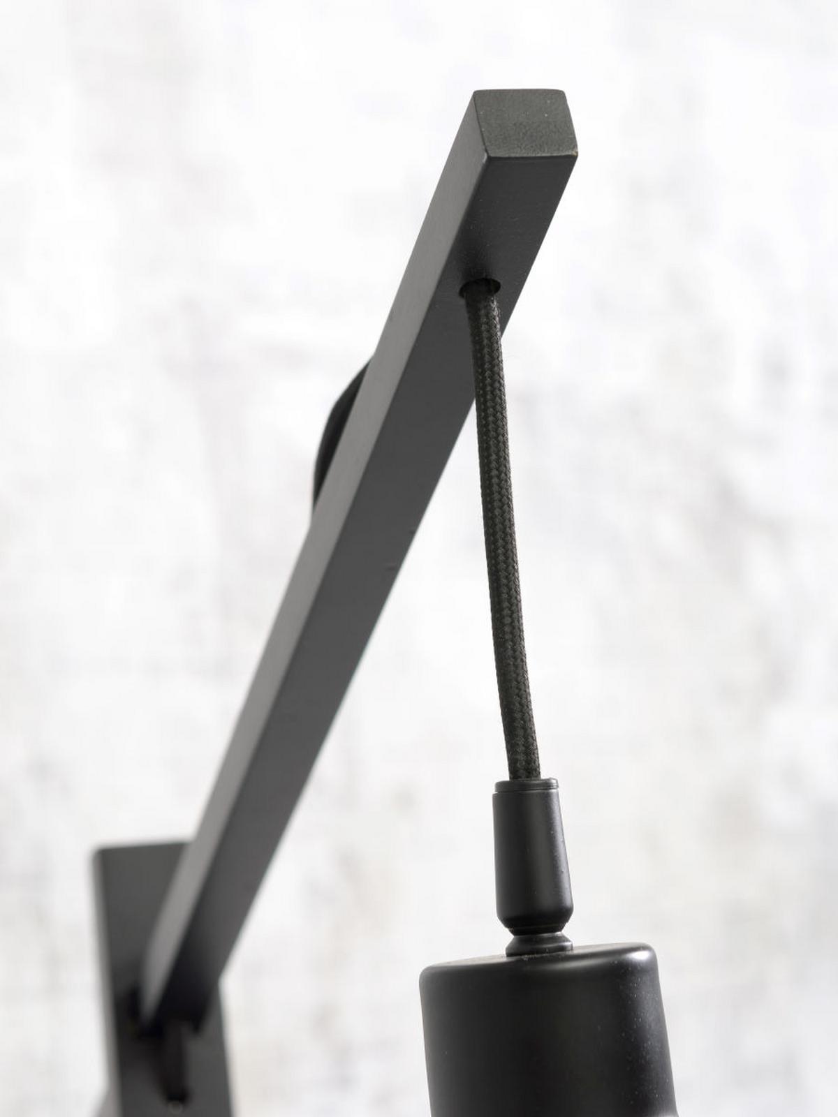 Stehlampe Andes Schwarz Mit Fußschalter - Schwarz, Design, Naturmaterialien/Textil (47/176/23cm) - Good & Mojo
