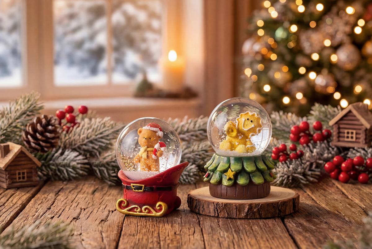 SCHNEEKUGEL Philipp - Multicolor, KONVENTIONELL, Glas/Kunststoff (4,5/6,5cm) - Luca Bessoni