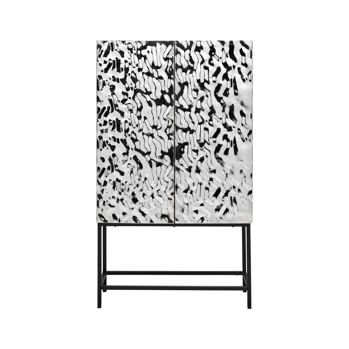 VYSOKÁ KOMODA MARLENE - čierna/farba ušľachtilej ocele, Design, kov/kompozitné drevo (80/140/40cm) - Mömax