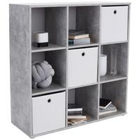 Regal Carlo CLR02 B 105,5cm, Betonoptik - Grau, MODERN, Holzwerkstoff (105,5/107,3/35,5cm)