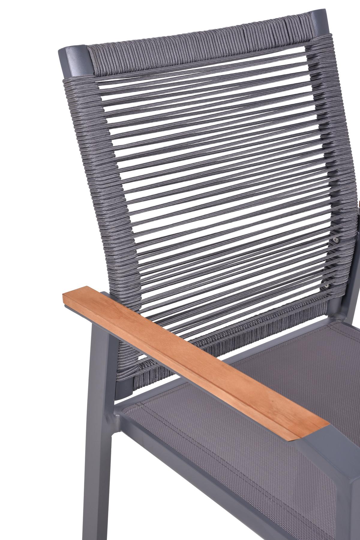 Stapelstuhl Davina - Anthrazit/Braun, Basics, Holz/Kunststoff (62,5/87/56,5cm) - Gardenson