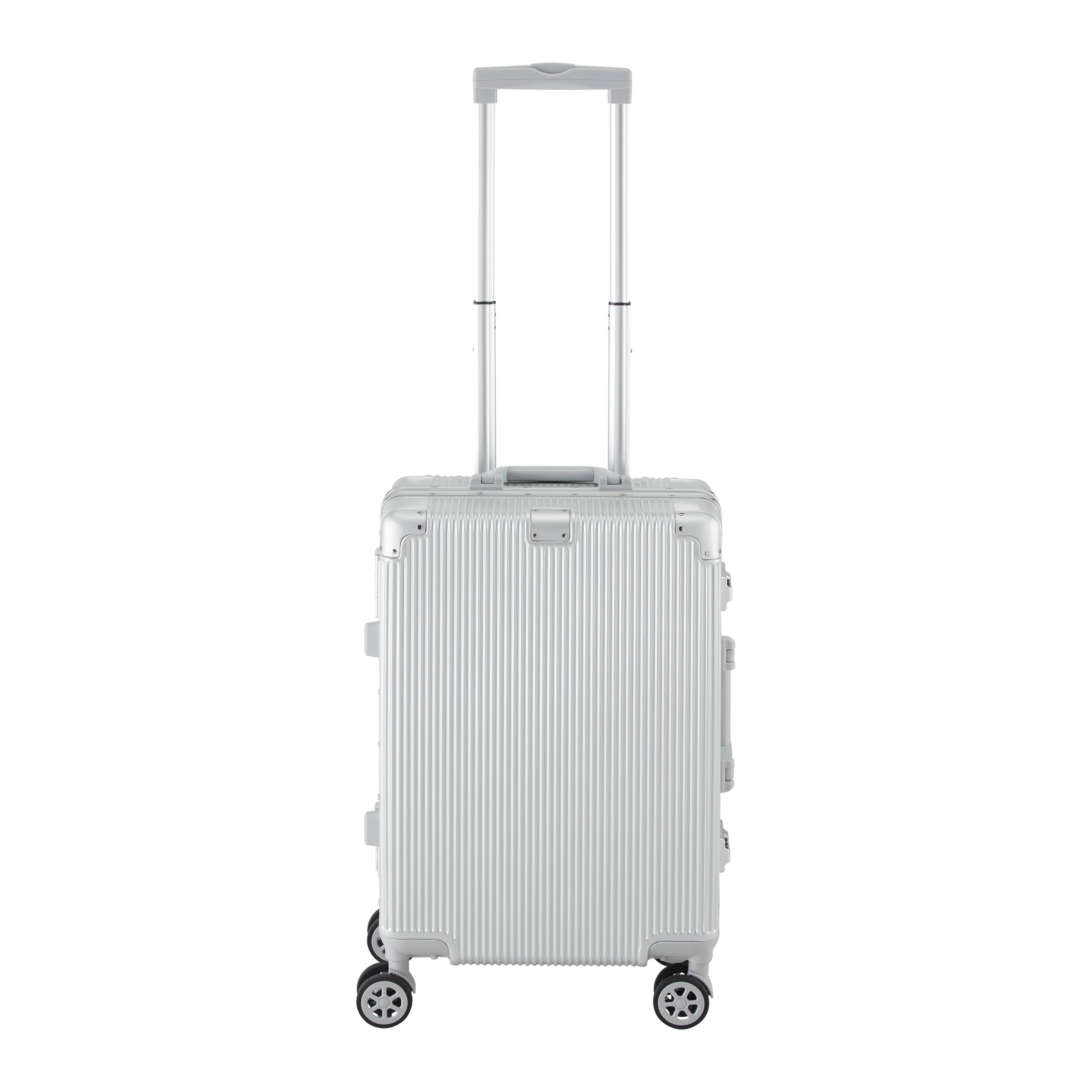 Cestovní kufr MIAMI -S- - barvy stříbra, Moderní, kov/textil (38/24/58cm) - Mömax