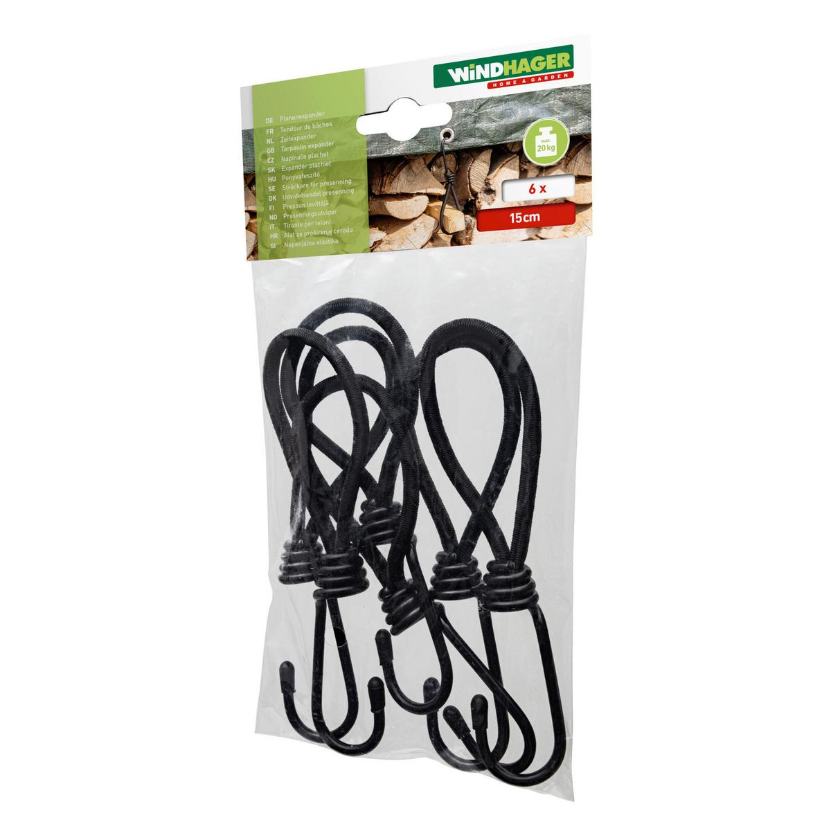 Planenexpander 6 Stück L: ca. 15 cm - Schwarz, Basics, Metall (15cm) - Windhager