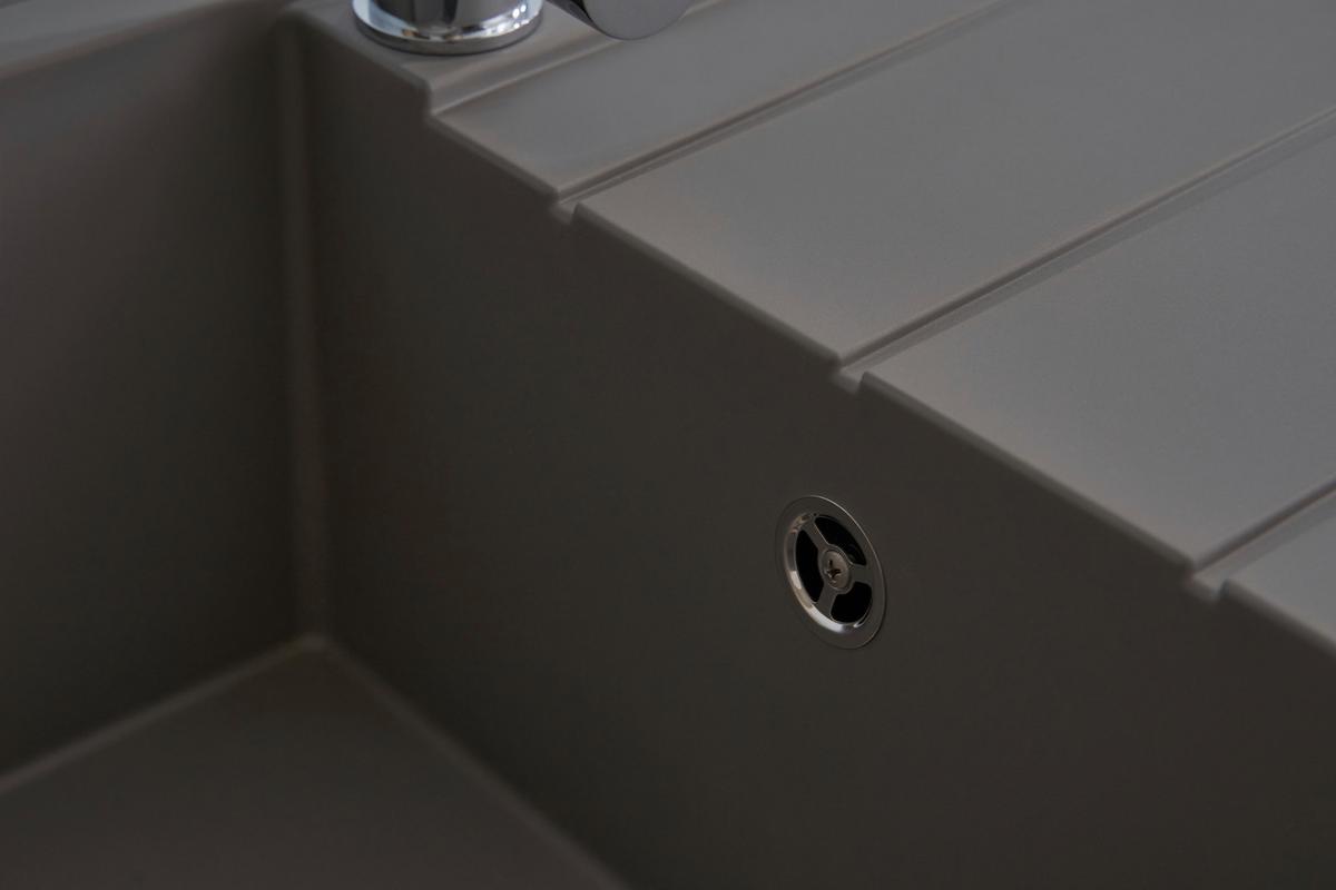 Spüle Respekta Houston Kunststein Bxt: 80x50 cm - Grau, Trend, Glas/Kunststoff (80/21/50cm) - Respekta