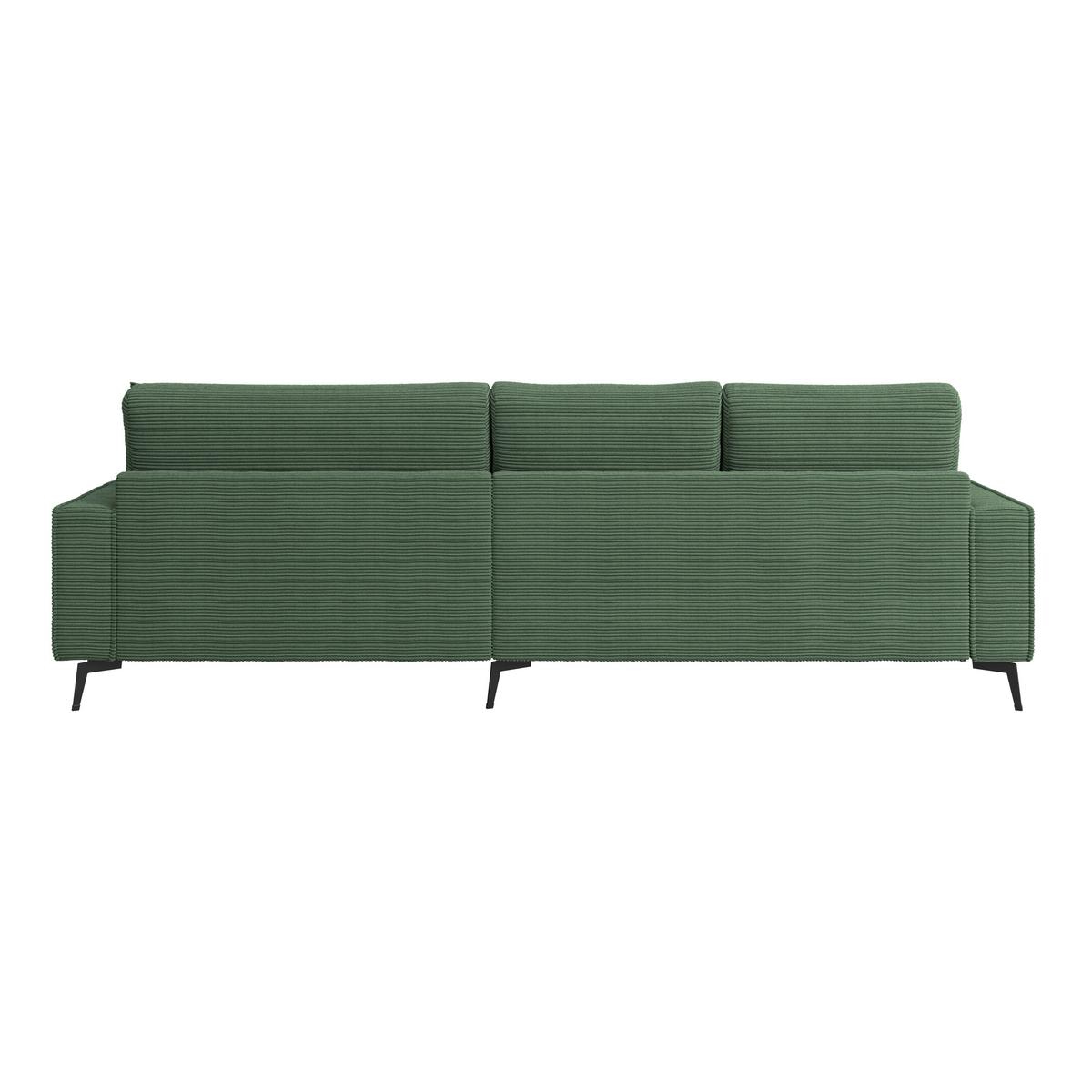 Ecksofa Zero Grün 286x173 cm - Schwarz/Grün, Trend, Textil (286/173cm)